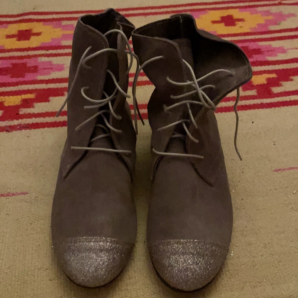 Anniel Lace Boot/Glitter Toe/ Made in Italy 37